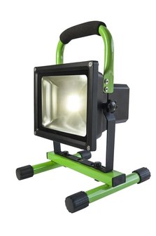 Werklamp op accu 20W 5500K lamp aan