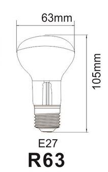 LED Filament spot E27 6W 2700K (R63)