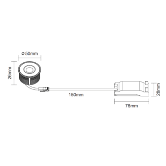 Extra Dunne LED spot 5W 2000K - 2700K Dim to Warm (550 Lumen) | Zwart