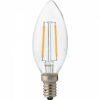 LED Filament-Kerzenlampe E14 2W 2200k Klar