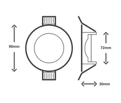 Led inbouw spot armatuur - zwart rond IP65 | Badkamer 90mm