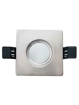 Led inbouw spot armatuur - chroom vierkant IP65 | Badkamer 90mm