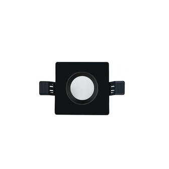 Led inbouw spot armatuur - Zwart vierkant IP65 | Badkamer 90mm