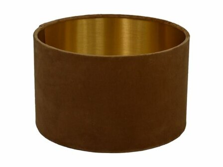 Ronde Lampenkap &oslash;32x20 Beige/Goud-Stof