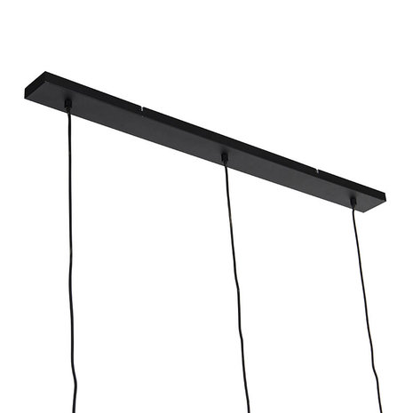 Modern Pendant Lamp Black with Smoked Glass | 3-Light