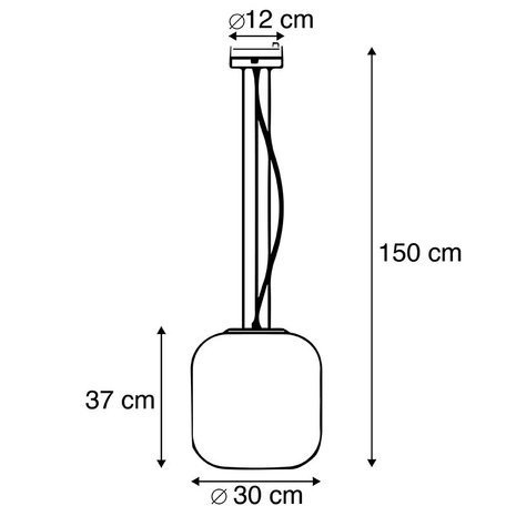 Moderne Hanglamp Zwart met Smoke Glas | 1-Lichts