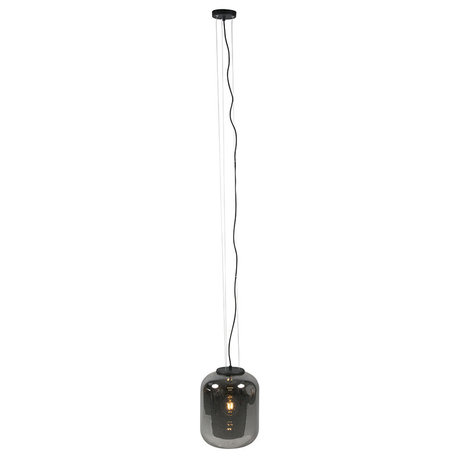 Moderne Hanglamp Zwart met Smoke Glas | 2-Lichts