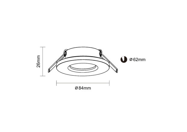 Led inbouw spot armatuur - zwart rond IP65 | Badkamer