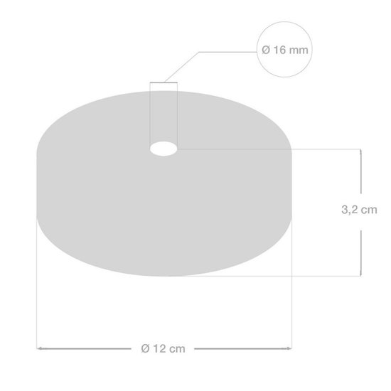 Houten plafondkap kit | voor Touwsnoer XL | Zwart