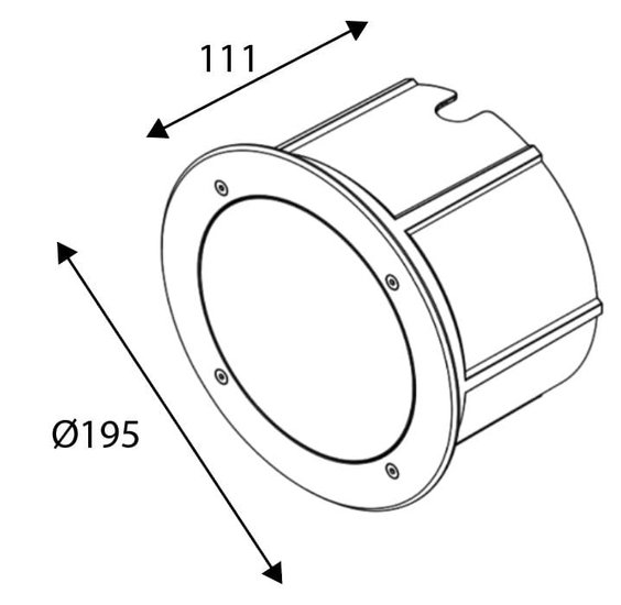 Grondspot Asymmetrisch 195mm | 18,8W | 3000K