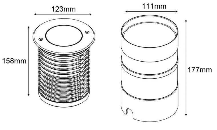 Bodenspot 123 mm Schwenkbar | 16W 3000K | Dimmbar