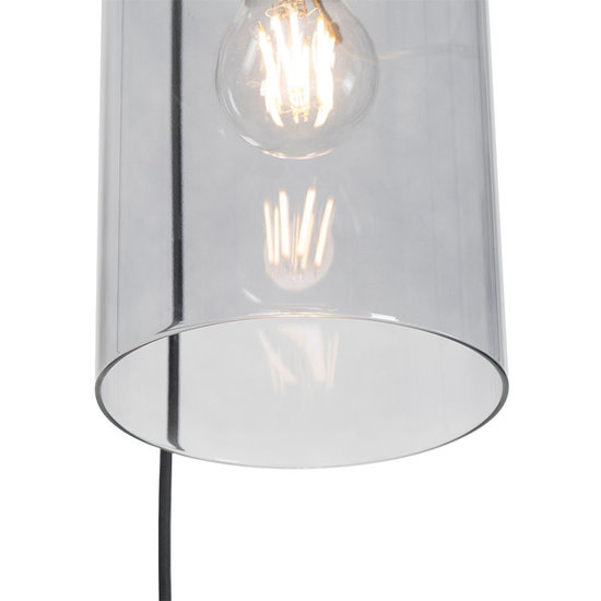 Moderne Hanglamp met 3 Pendels | Smokey/Zwart Glas