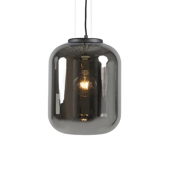 Moderne Hanglamp Zwart met Smoke Glas | 1-Lichts