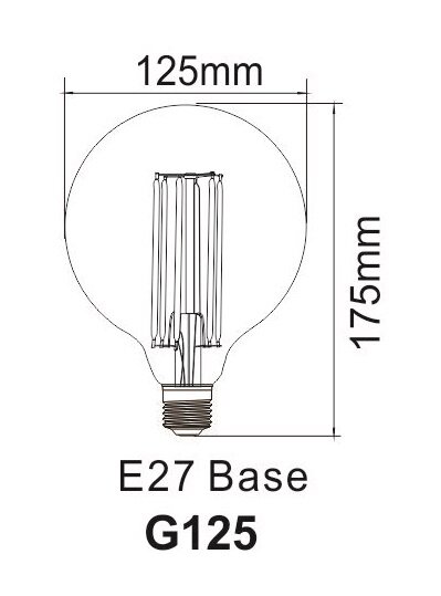 LED Globe Bol Gedeukt Spiraal (G125) 4W 2200K Goud | Dimbaar