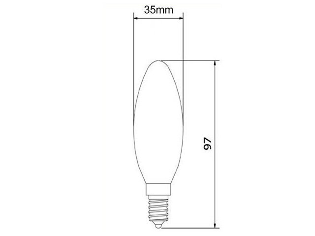 LED Filament Kaarslamp E14 4W 2200k GOLD