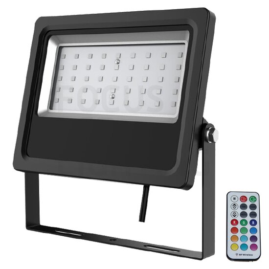 RGB-RF LED Floodlight 30W Black Housing