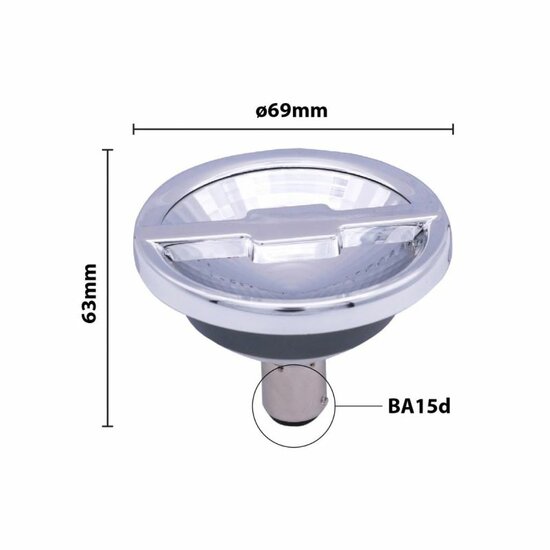 AR70 B15d Led Spot 6W 2700K | Incl dimbare driver