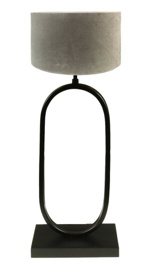 Round Lamp Shade &oslash;25x25x18 Light Gray Fabric