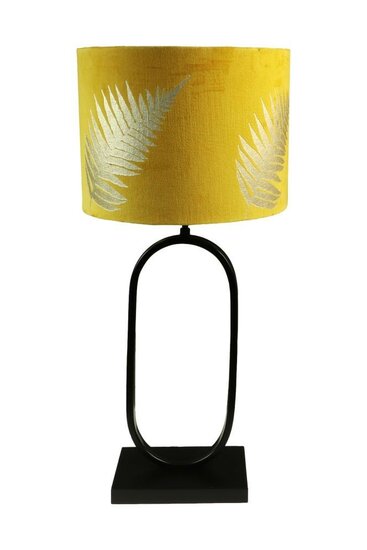 Round Lamp Shade &oslash;32x32x24 Yellow/Gold Fabric