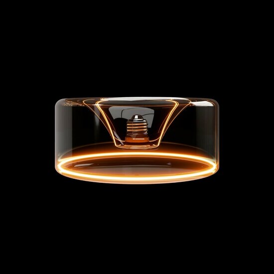 LED Rookglas Gloeilamp Ghost Lijn Inbouw Donut 195x83 6W 380Lm E27 1900K Dimbaar - G12 donker