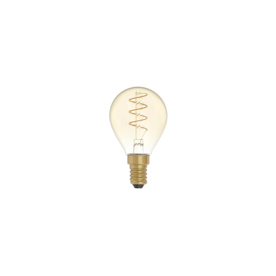 LED Gouden Gloeilamp Carbon Lijn Gebogen Spiraal Filament Mini Globe G45 2,2W 136Lm E14 1800K Dimbaar - C02