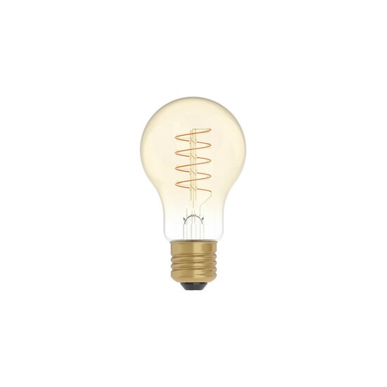 LED Gouden Gloeilamp Carbon Lijn Gebogen Spiraal Filament Druppel A60 4W 250Lm E27 1800K Dimbaar - C03