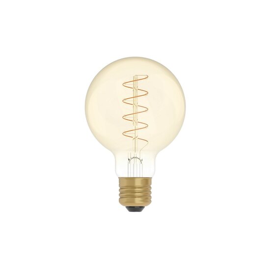 LED Gouden Gloeilamp Carbon Lijn Gebogen Spiraal Filament Globe G80 4W 250Lm E27 1800K Dimbaar - C05