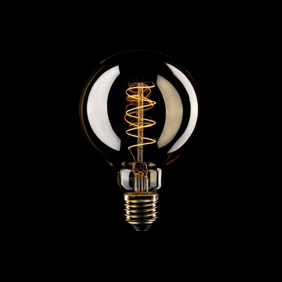 LED Gouden Gloeilamp Carbon Lijn Spiraal Filament Globe G95 4W 250Lm E27 1800K Dimbaar - C06 donker