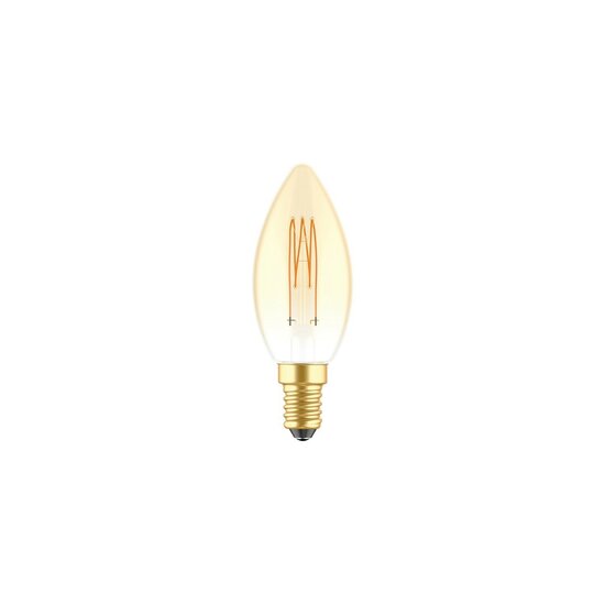 LED Gouden Gloeilamp Carbon Lijn Filament Kooi Kaars C35 3,5W 300Lm E14 2700K Dimbaar - C51