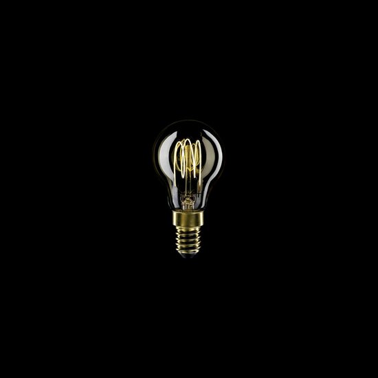 LED Gouden Gloeilamp Carbon Lijn Filament Kooi Mini Globe G45 3,4W 300Lm E14 2700K Dimbaar - C52 donker