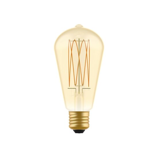 LED Gouden Gloeilamp Carbon Lijn Filament Kooi Edison ST64 7W 640Lm E27 2700K Dimbaar - C54