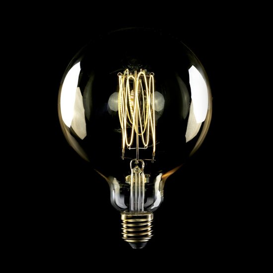 LED Gouden Gloeilamp Carbon Lijn Filament Kooi Globe G125 7W 640Lm E27 2700K Dimbaar - C56 donker