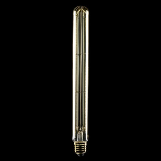 LED Gouden Gloeilamp Carbon Lijn Filament Kooi T32X300 7W 806Lm E27 2700K Dimbaar - C57 donker