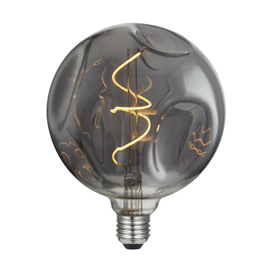 LED Globe G140 Bumped Smoky Spiraal Filament 5W E27 Dimbaar 2000K Gloeilamp