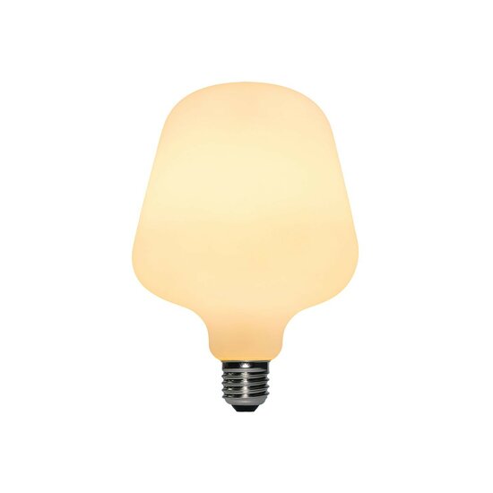 LED Porselein Gloeilamp Zante 6W E27 Dimbaar 2700K aan