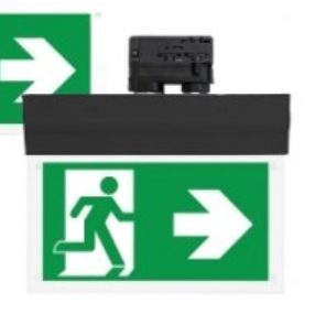 3-Fase Noodverlichting met Pictogram | Zwarte Behuizing