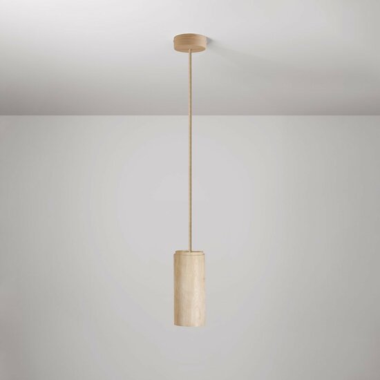 E27 Fitting with Wooden Lampshade Holder &ndash; Includes Ceiling Plate and Cable