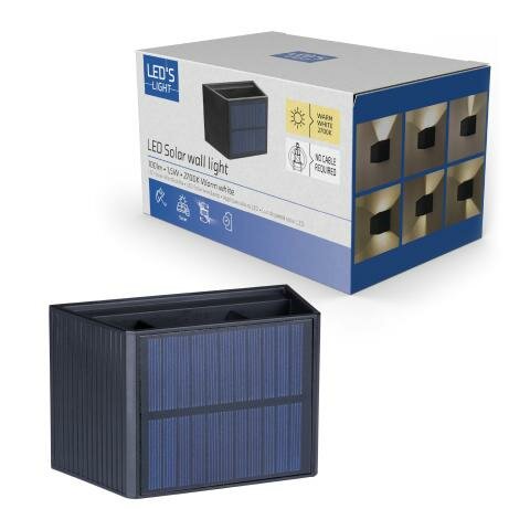 Solar Tuinverlichting 100lm 2700K Zwart met IP65 Bescherming doos