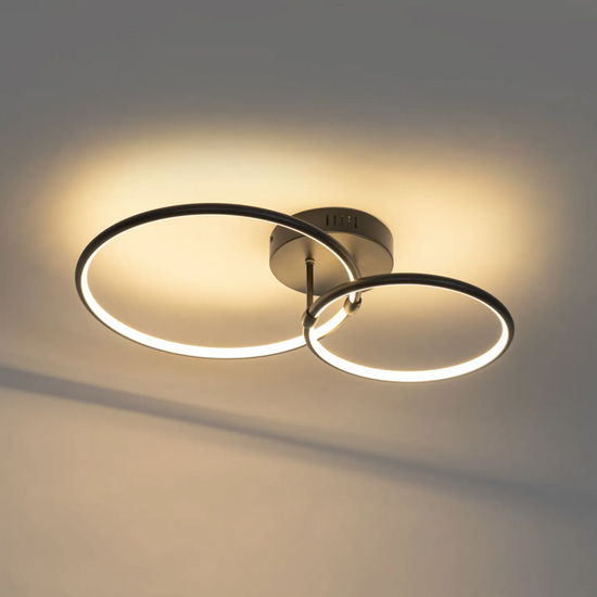 Moderne plafondlamp met 2 cirkels