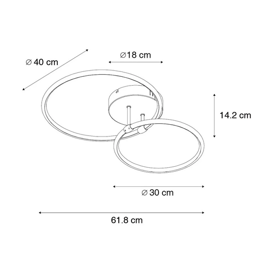 maten dimbare moderne plafondlamp