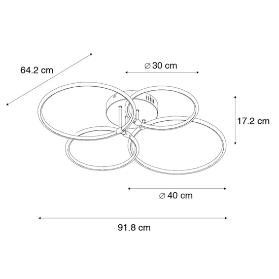 Maten moderne plafondlamp