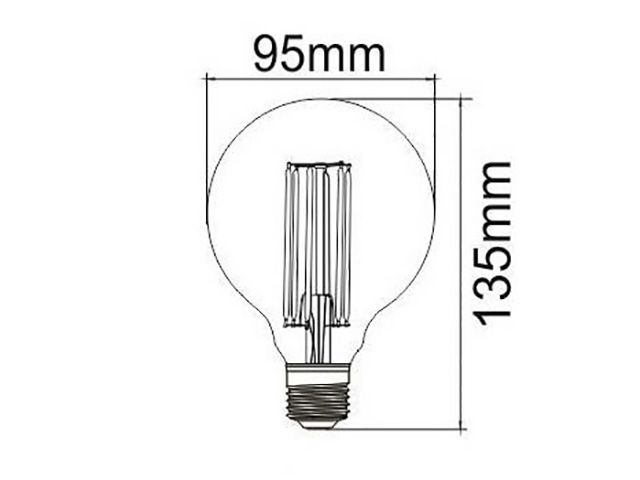 LED Globe Lampe E27 6W 2200K Klar (G95) | Dimmbar