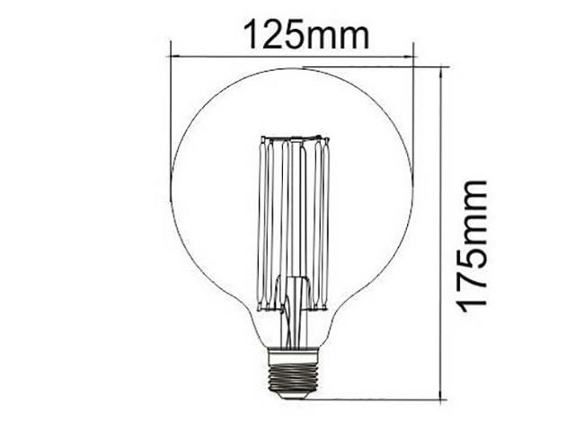 LED Globe Gro&szlig;e Kugel E27 2W 2200K Gold (G125) | Dimmbar