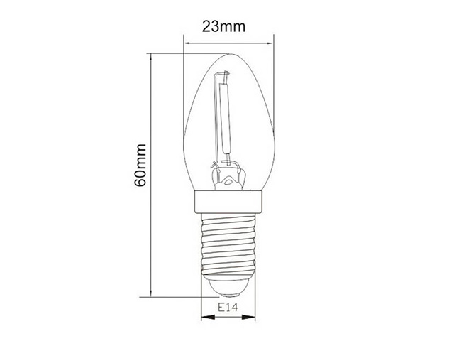 LED Filament MINI Candle Bulb (C7) E14 1W 2200K Clear