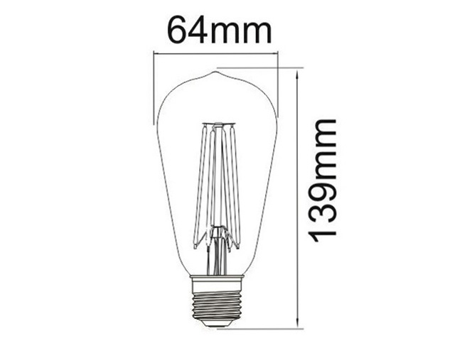 Dimbare led lamp E27 2W 2700K GOLD (ST64)