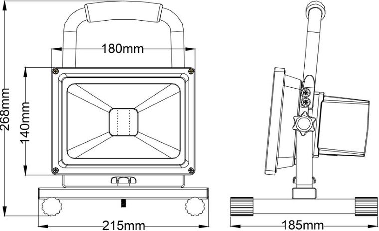 LED Floodlight Bouwlamp op Accu 20W