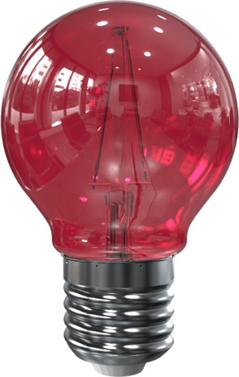 LED Filament kleine bol E27 2W Rood (G45)