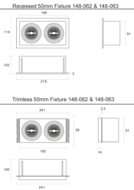 Trimless LED inbouwspot (armatuur) zwart | 2x GU10 / MR16