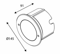 Grondspot Asymmetrisch 145mm | 10,3W | 3000K