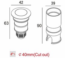 Grondspot Klein 42 mm | 2.4W 3000K (24V)